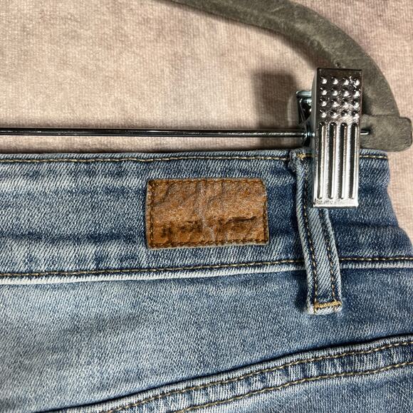 Judy Blue Boyfriend Jeans Womens Size 14W Blue Medium Wash Denim Frayed Raw Hem - Picture 4 of 14